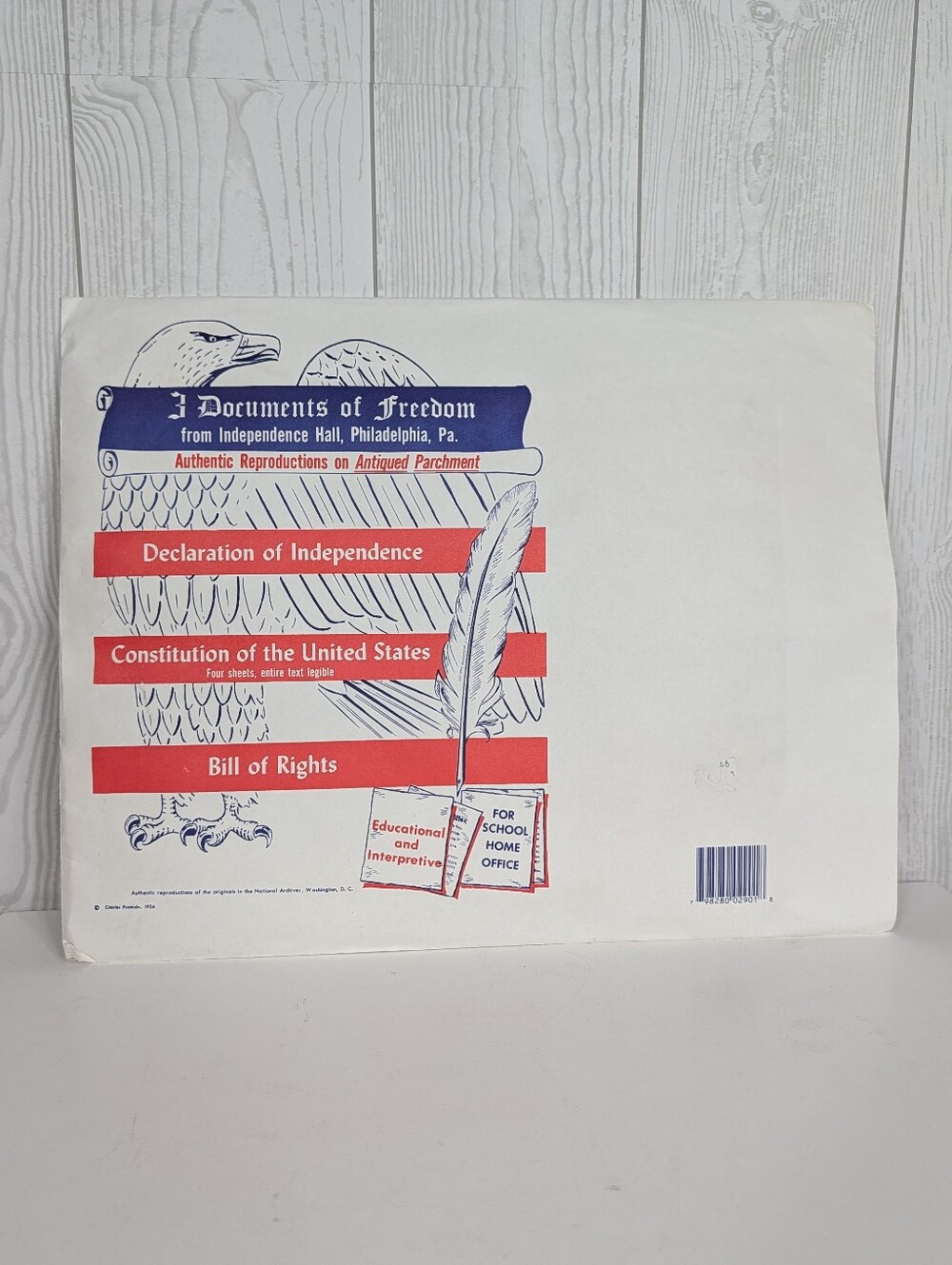 3 Documents of Freedom 1956 Authentic Reproductions Bill of Rights Constutution